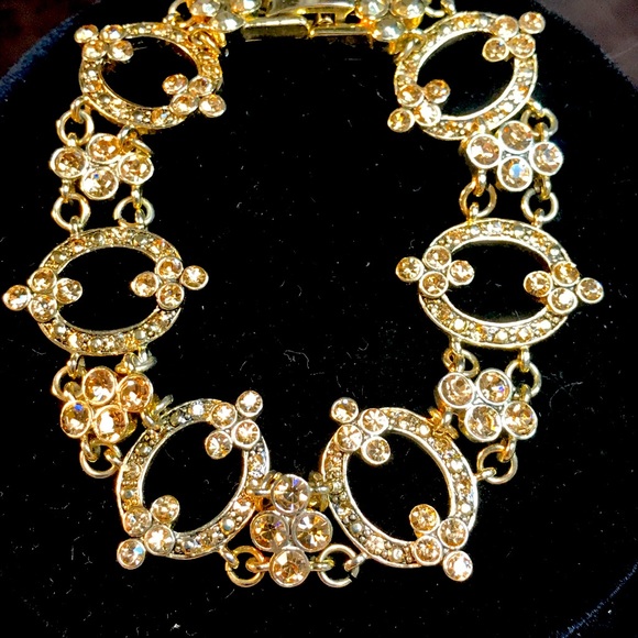 Monet gold tone Rhinestone Bracelet